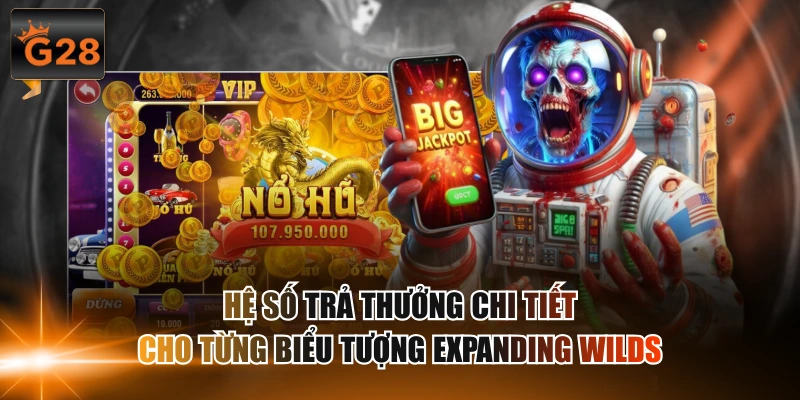 Mức thưởng chi tiết trong tựa game Nổ hũ Expanding Wilds